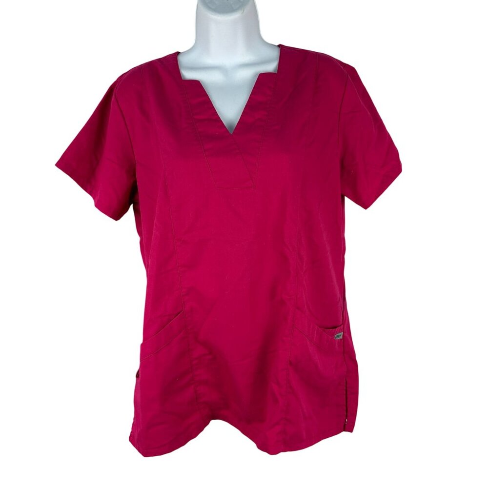 Greys Anatomy By Barco Womens Fuchsia Scrub Top Size M